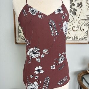 Express Reversible Dark Blush Floral Camisole with Spaghetti Straps